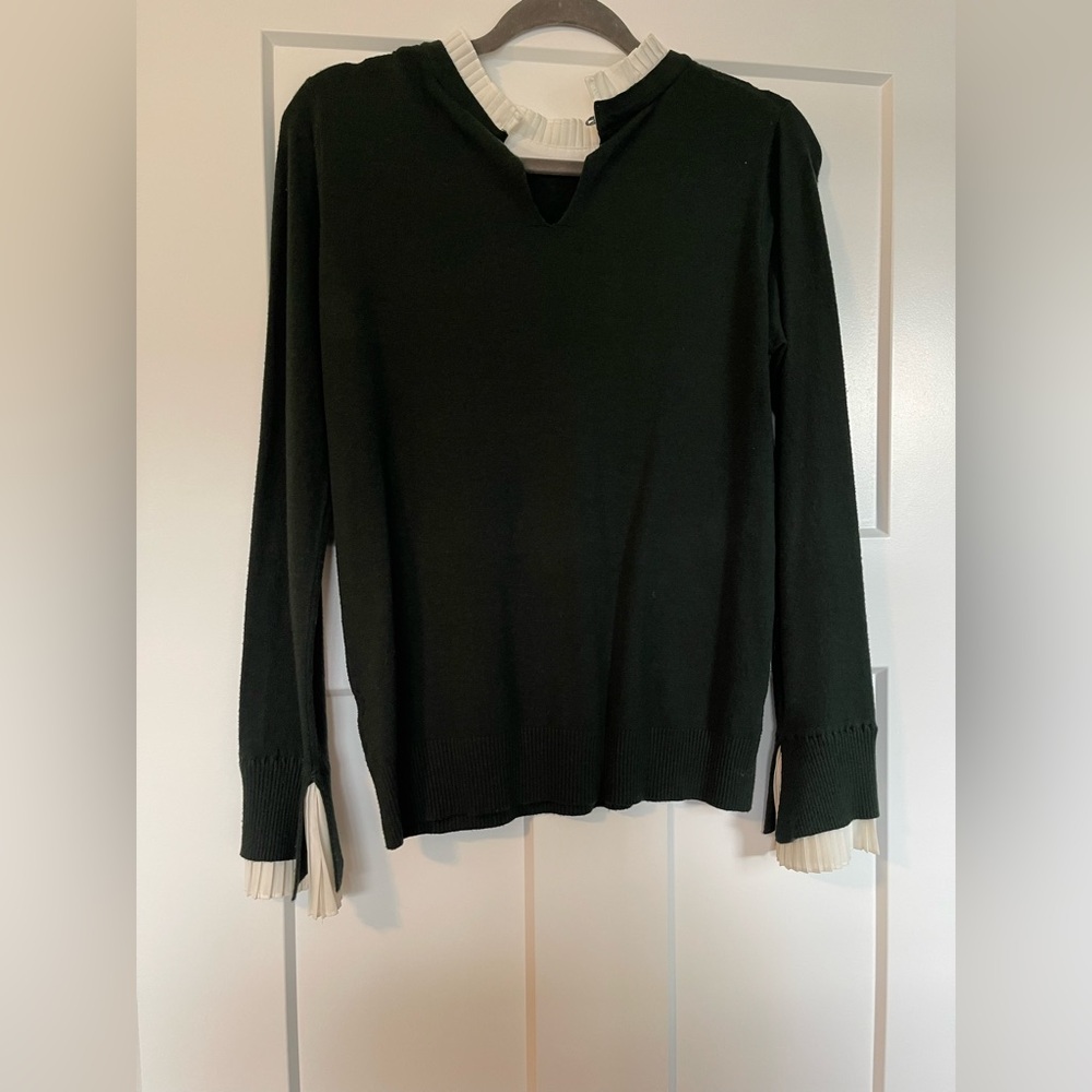 Milano Forest Green Layered Wool Sweater - Picture 6 of 6